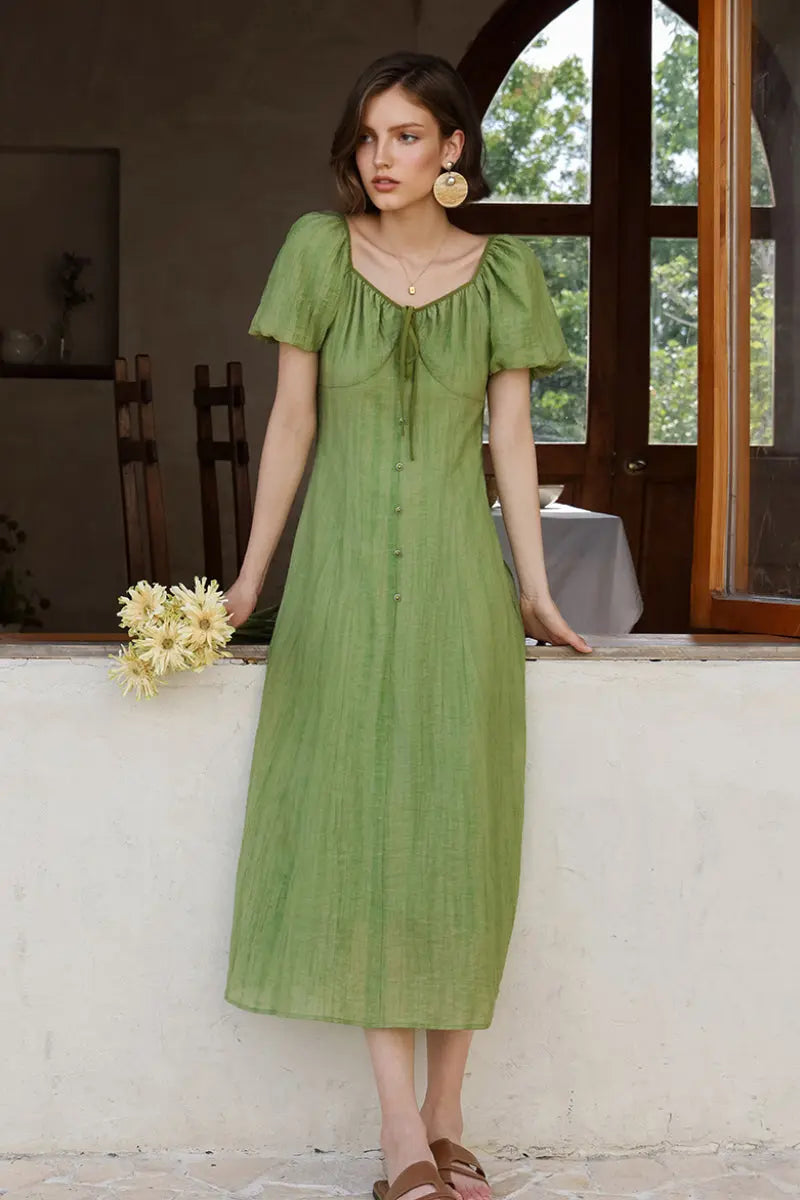 Green Dresses Linen, Floral, Velvet & More | FIBFLX Green Dresses Linen, Floral, Velvet & More | FIBFLX