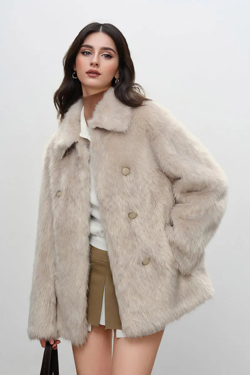 HLT ＊ Convertible Faux Fur Tippet Coat GB Faux Fur Topper Coat | Dillard's
