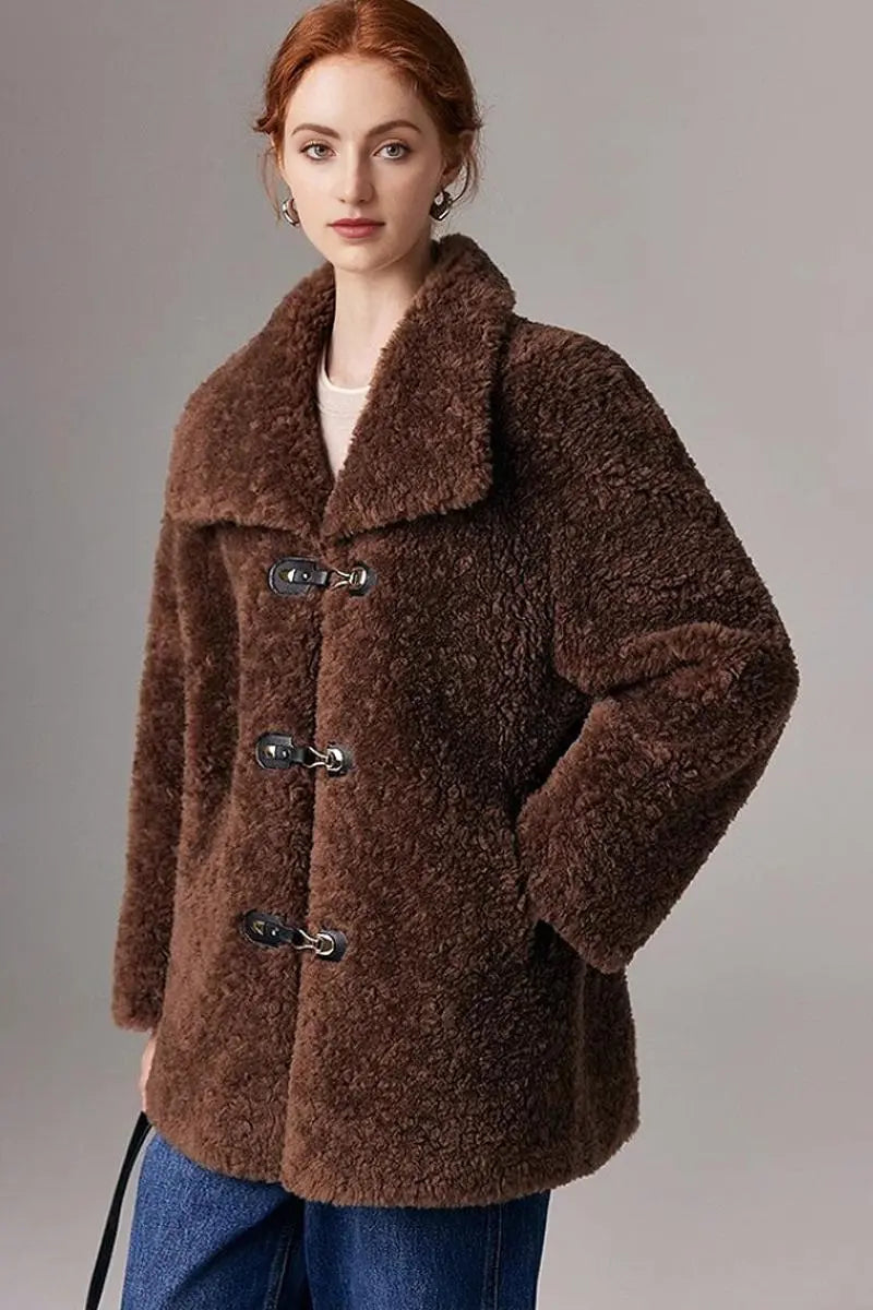 ★CARLYN★ Shearling Rizle BROWNH74347010 H74347010Q Fibflx Women's Shearling Coats