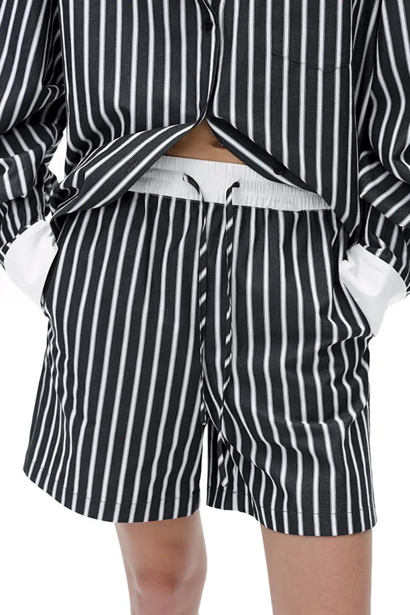 Fig loose striped shorts - Red Stripe main image 1