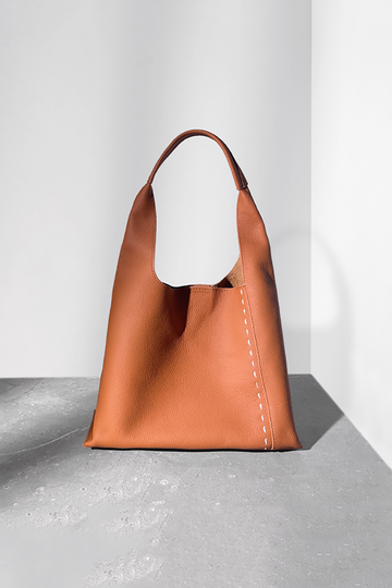 Leather Boho Shoulder Bag with Small Ponch Fibflx