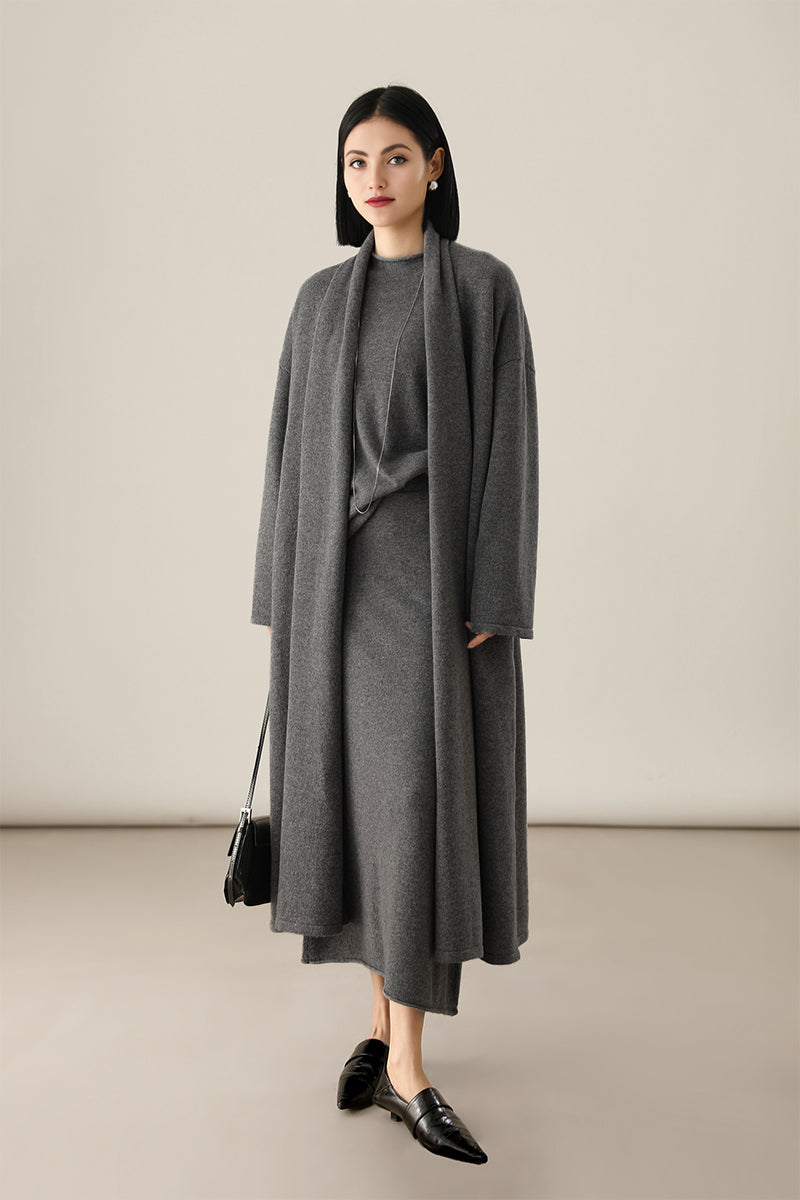 shawl collar duster cardigan