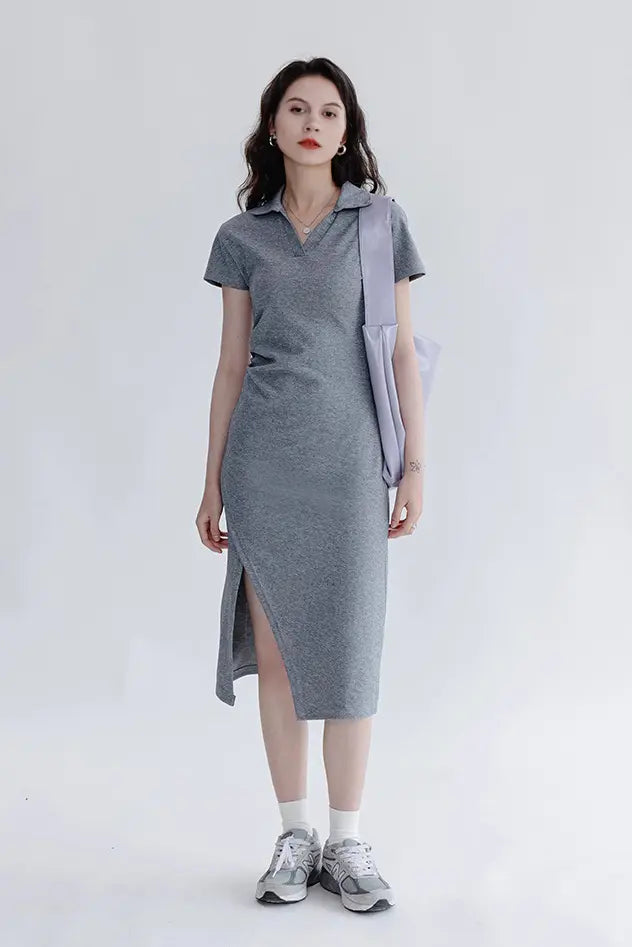 Shirt dress with side slits sales