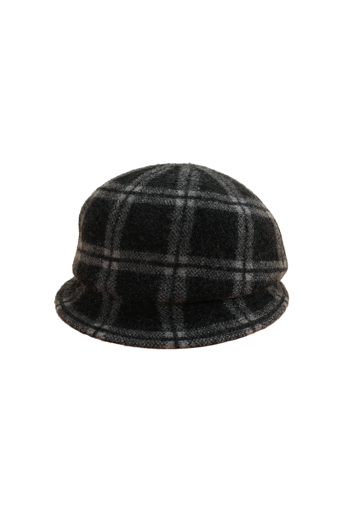Vintage Winter Wool Plaid Flapper Hat Fibflx