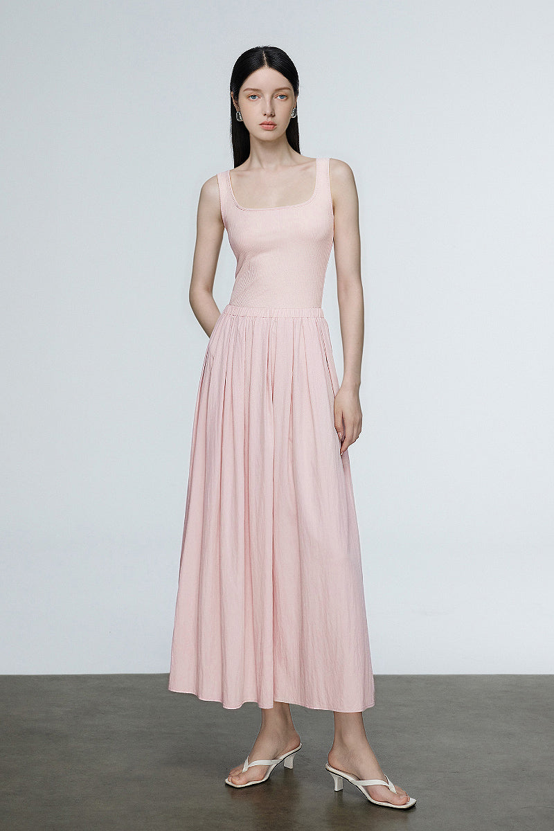 fit and flare casual latest dresses for ladies & Ribbed Tank Maxi Dress S / Innocence Pink / 63% Viscose 27% Nylon 10% Spandex details:Sleeves