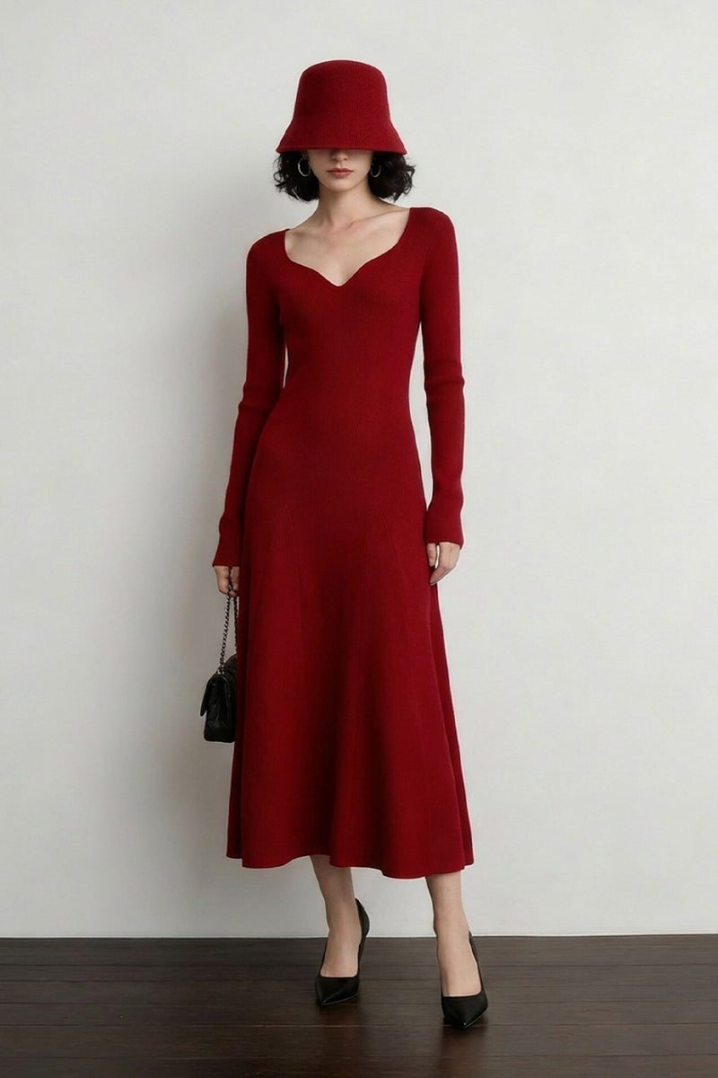 red midi sweater dress Long Sleeve Sweetheart Ancora Red / M $15warehousesale Flared hem Alembika Urban Stripe Cardi Color:Sage Gold