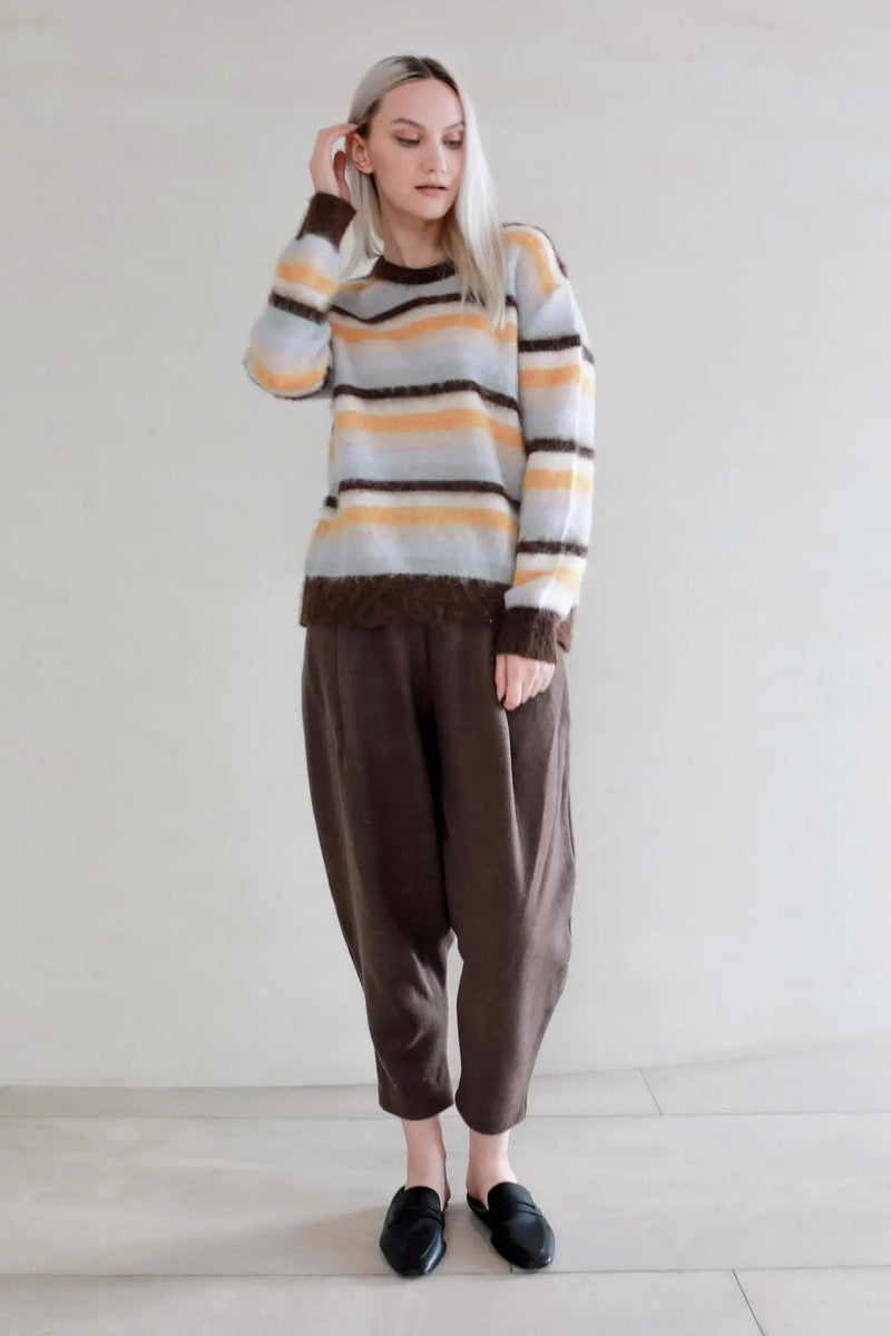 Blue And Brown Striped Sweater