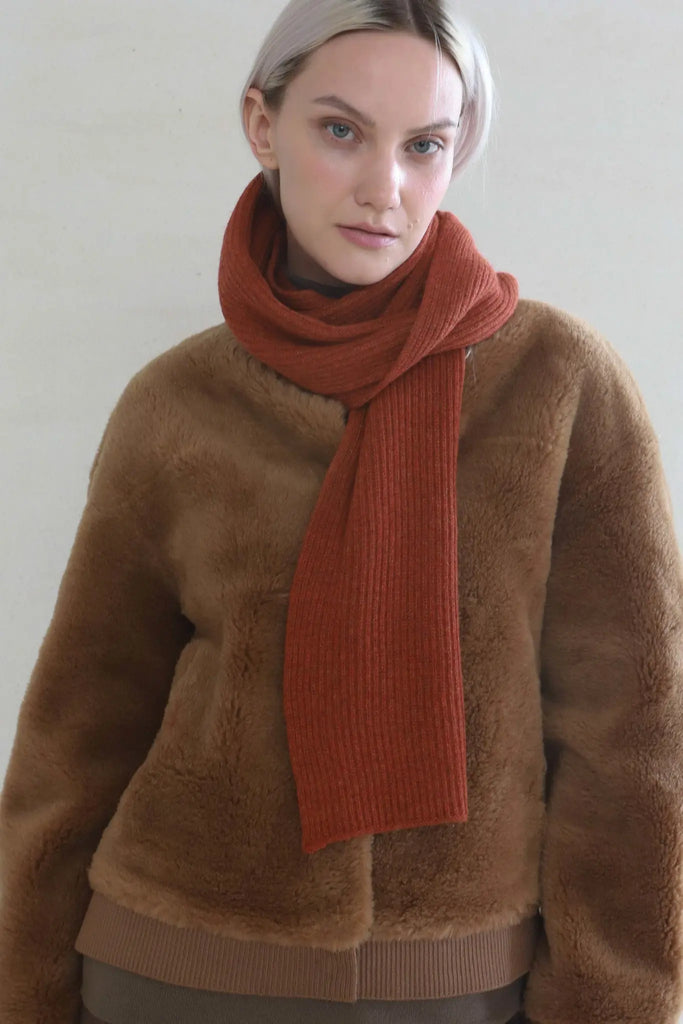 cashmere and merino wool blend scarf orange winter accessory women's gift