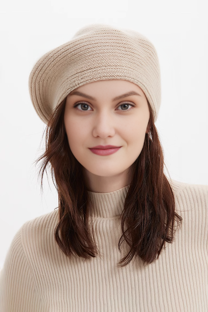 Fibflx Women's 100 Cashmere  French Beret Hats