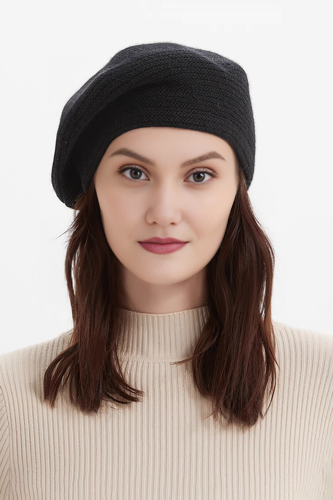 Fibflx Women's 100 Cashmere  French Beret Hats