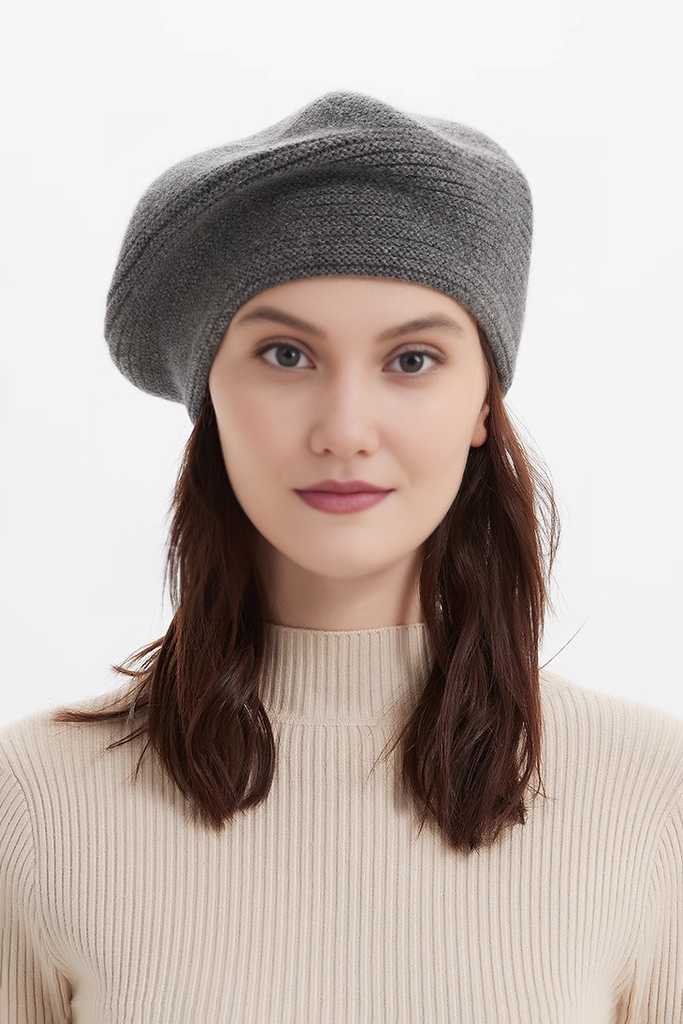 Fibflx Women's 100 Cashmere  French Beret Hats