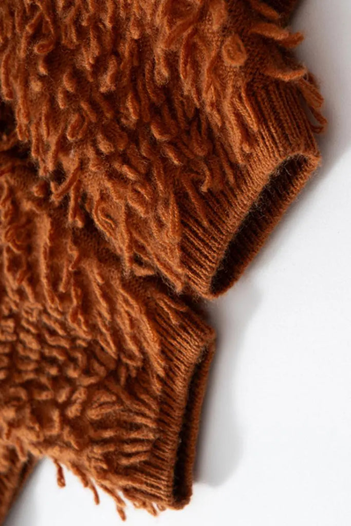 Fibflx Women's 100 Cashmere Chunky Loop-Knit Crewneck Sweater