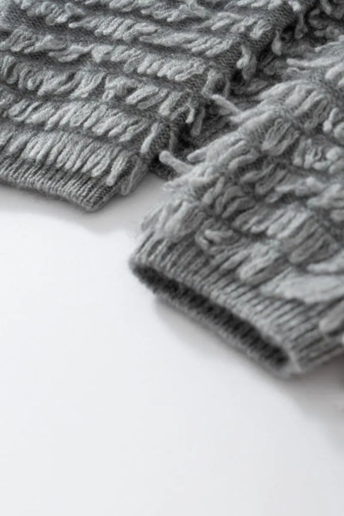 Fibflx Women's 100 Cashmere Chunky Loop-Knit V-Neck Sweater