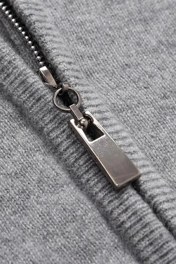 Fibflx Women's 100 Cashmere Hooded Zip-Front Sweater