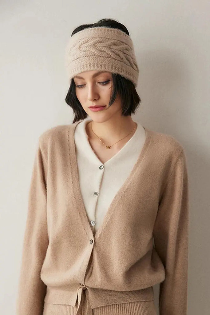 Fibflx Women's 100 Cashmere Layered Colorblocked Cardigan