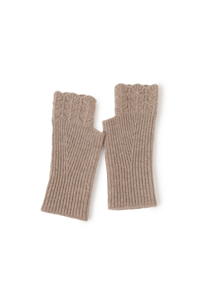 100 Cashmere Ribbed Knit Crochet Fingerless Gloves Fibflx