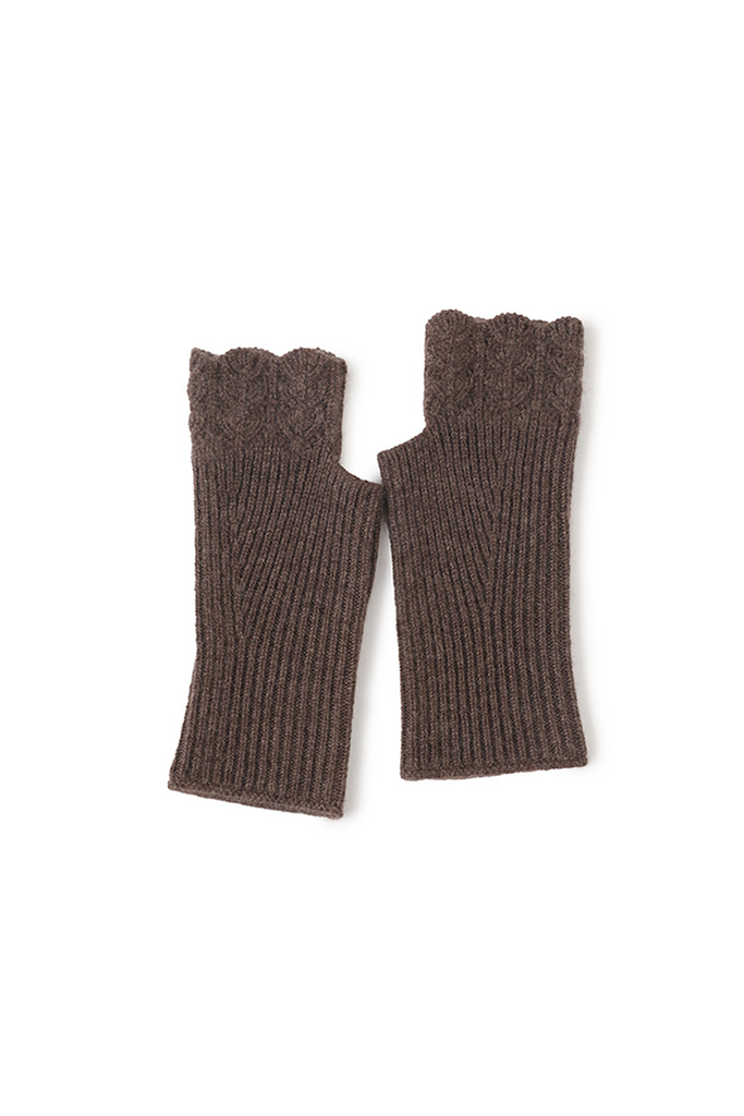 100 Cashmere Ribbed Knit Crochet Fingerless Gloves Fibflx