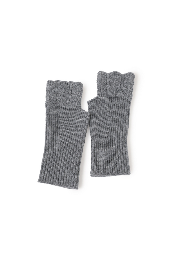 100 Cashmere Ribbed Knit Crochet Fingerless Gloves Fibflx