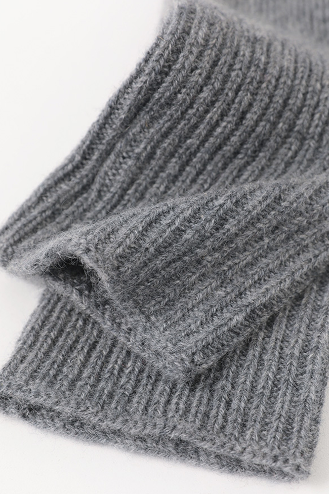 100 Cashmere Ribbed Knit Crochet Fingerless Gloves Fibflx