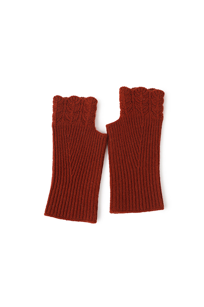 100 Cashmere Ribbed Knit Crochet Fingerless Gloves Fibflx
