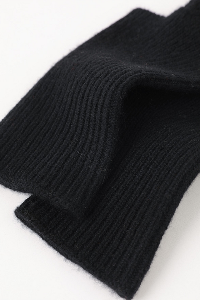 100 Cashmere Ribbed Knit Crochet Fingerless Gloves Fibflx