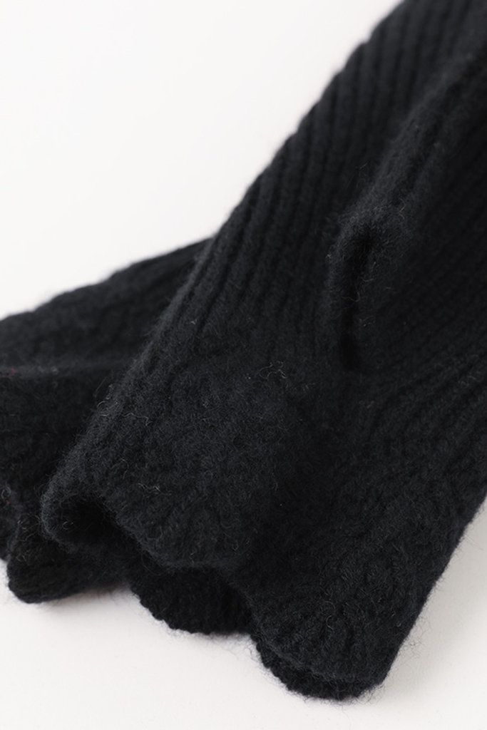 100 Cashmere Ribbed Knit Crochet Fingerless Gloves Fibflx