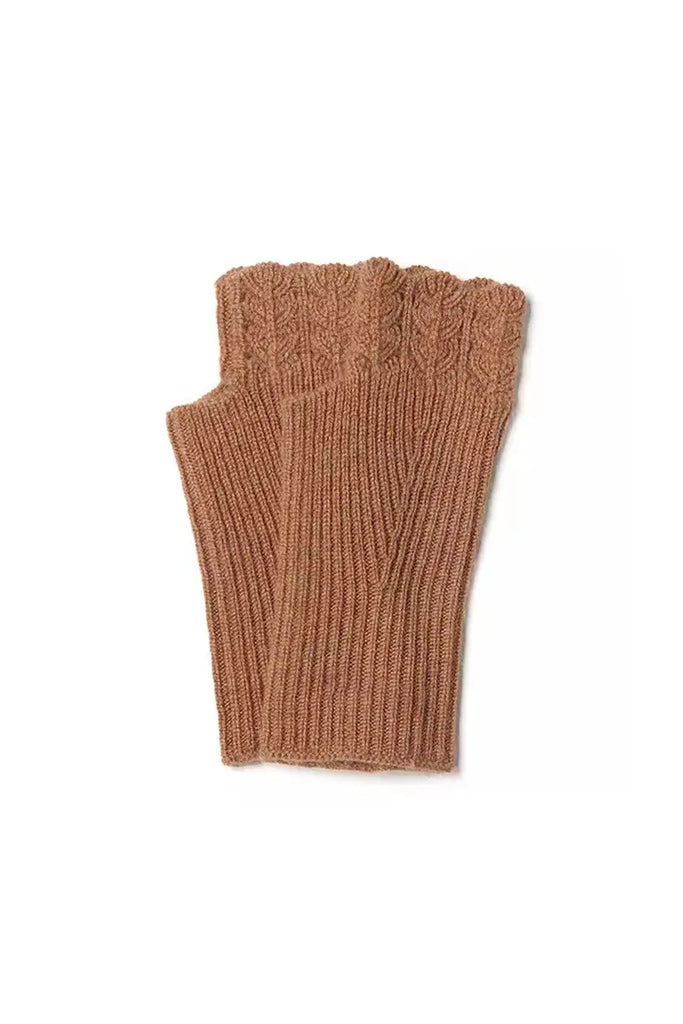 100 Cashmere Ribbed Knit Crochet Fingerless Gloves Fibflx