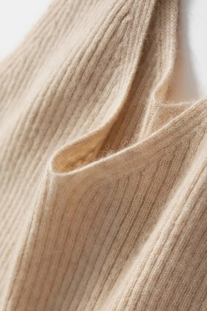 Fibflx Women's 100 Cashmere Sleeveless Rib-Knit Midi Sweater Dress