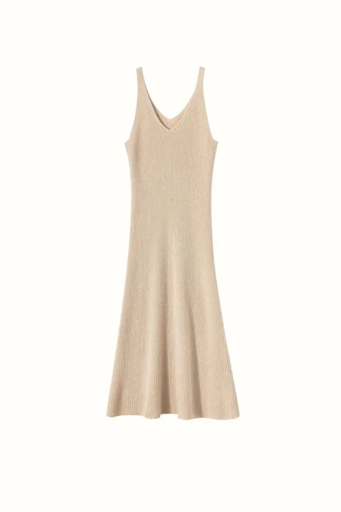 Fibflx Women's 100 Cashmere Sleeveless Rib-Knit Midi Sweater Dress