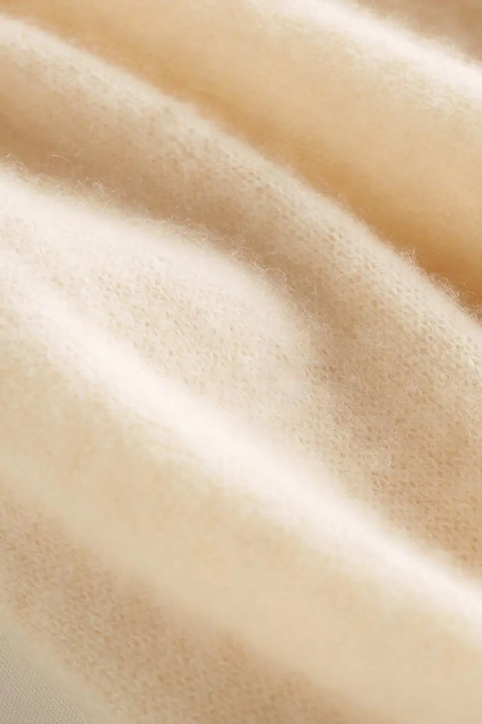 Fibflx Women's 100 Cashmere V-Neck Cardigan with Lace Trim