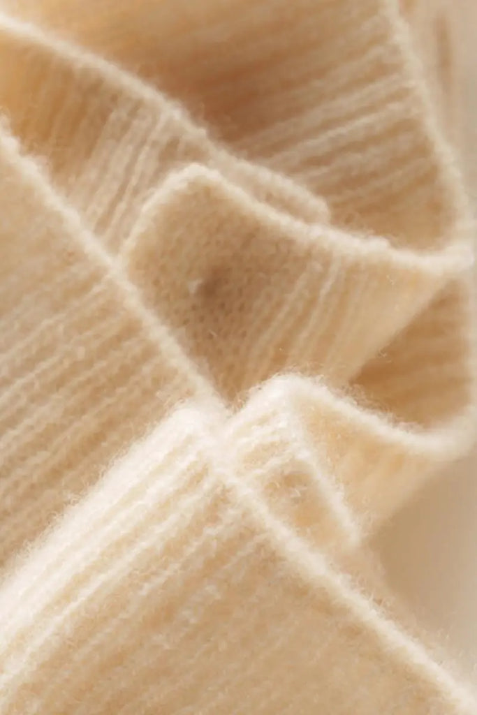 Fibflx Women's 100 Cashmere V-Neck Cardigan with Lace Trim