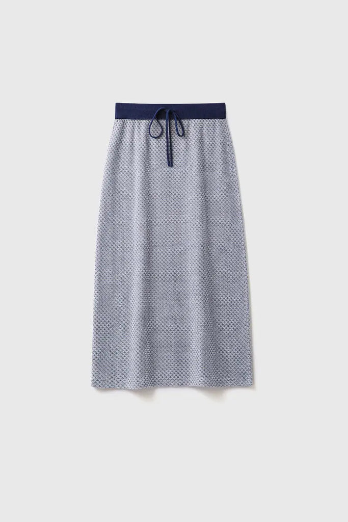 100 Cotton Grey Vintage Knit A Line Midi Skirt Fibflx
