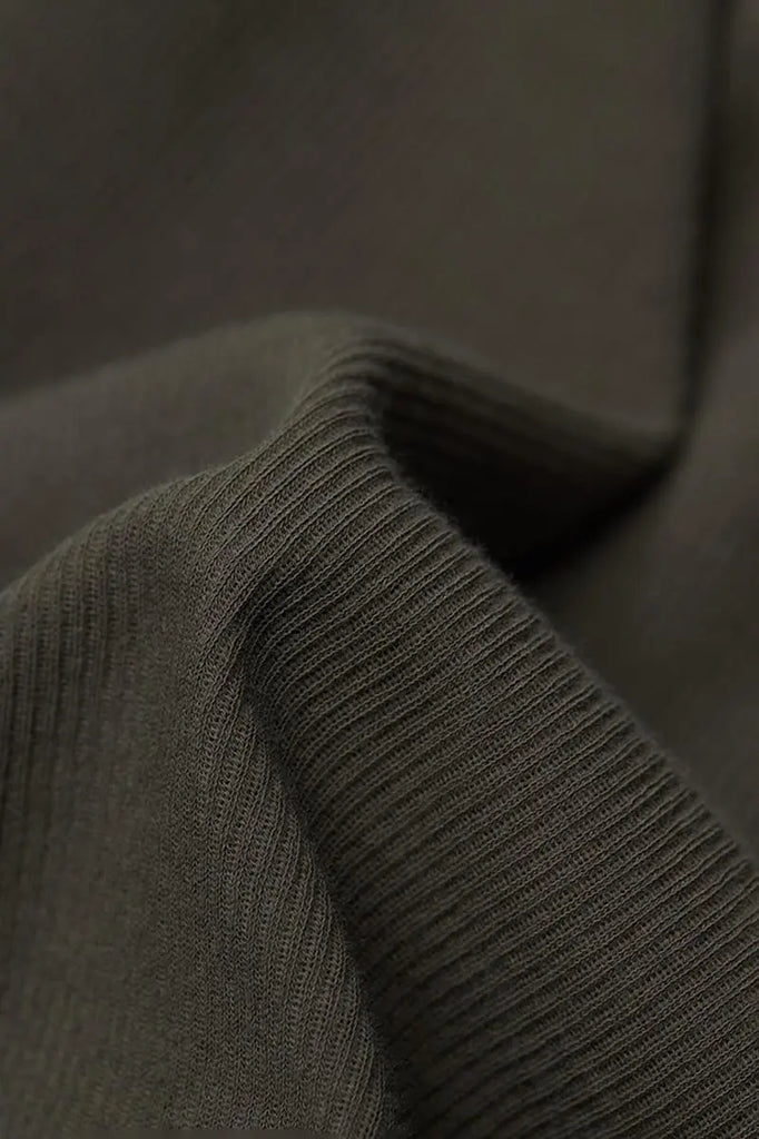 Fibflx Women's 100 Cotton Ribbed Knit Boat Neck Lettuce Trim Slim Fit Top