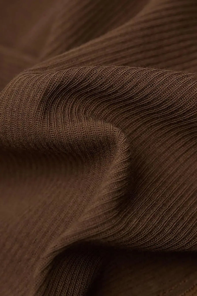 Fibflx Women's 100 Cotton Ribbed Knit Boat Neck Lettuce Trim Slim Fit Top