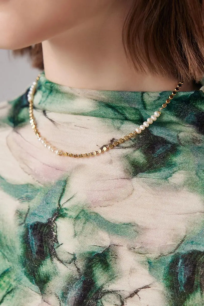 Fibflx Women's 100 Merino Wool Flower Printed Mock Neck Base Layer