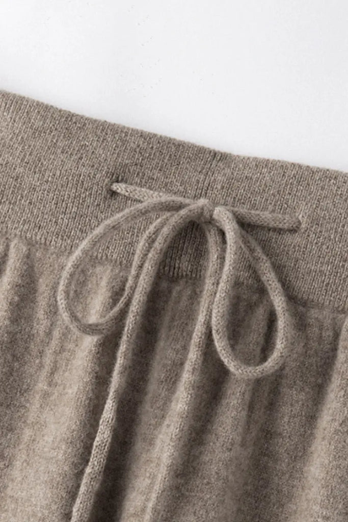 Fibflx Women's 100 Merino Wool Knit Jogger Pants with Elastic Waist