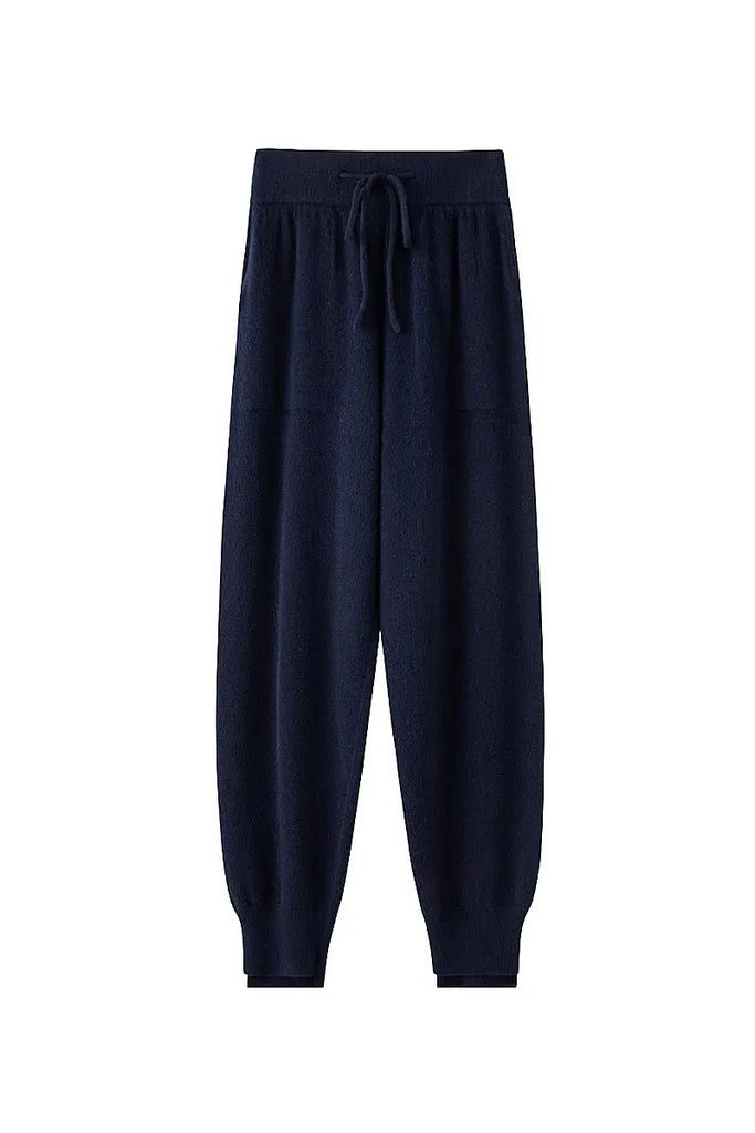 Fibflx Women's 100 Merino Wool Knit Jogger Pants with Elastic Waist