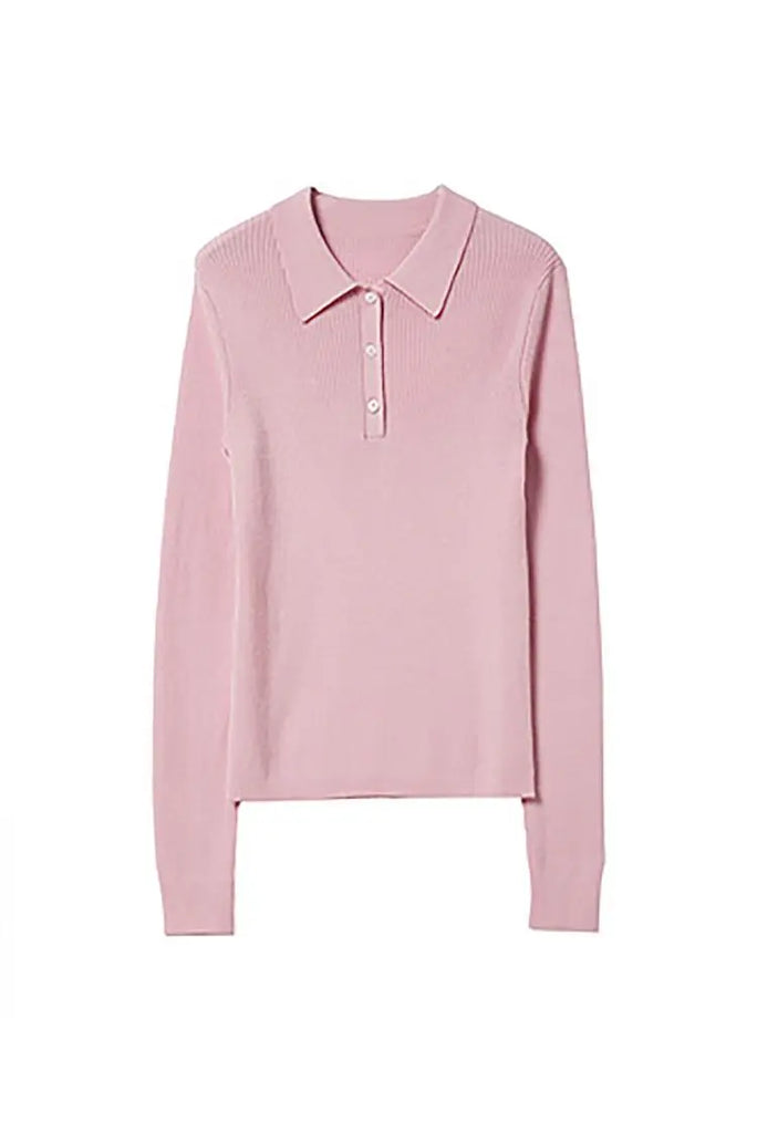 Fibflx Women's 100 Merino Wool Rib Knit Polo Base Layer