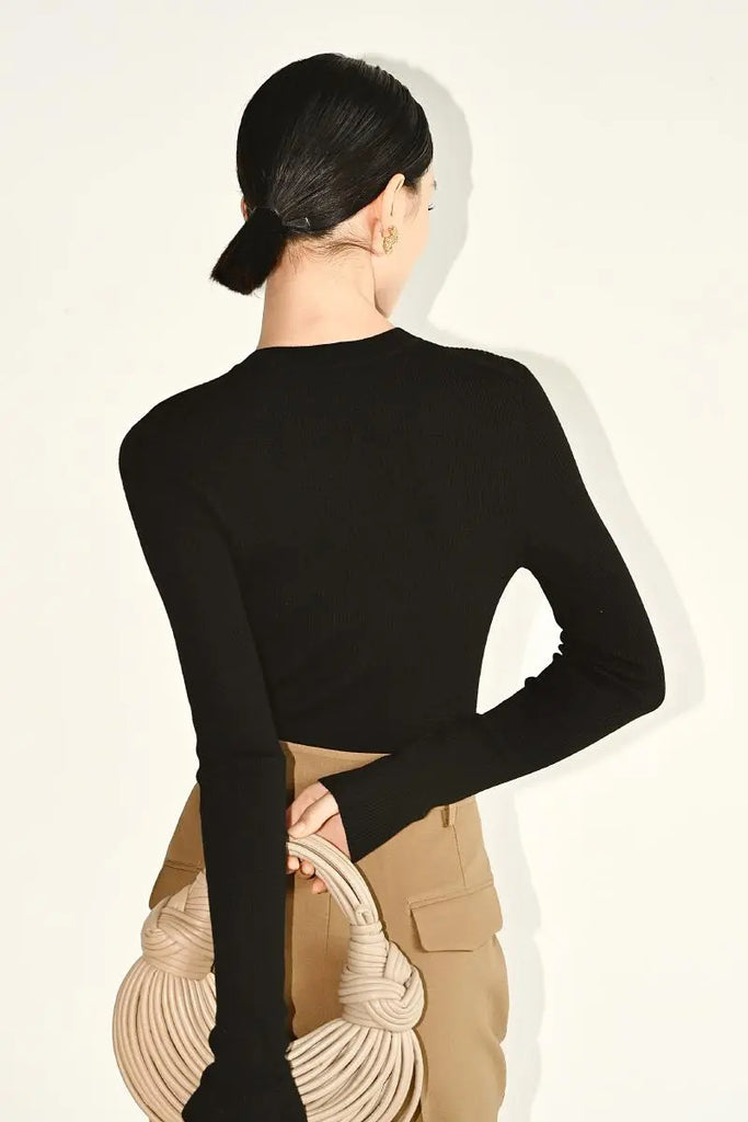 Fibflx Women's 100 Merino Wool Seamless Knit Crewneck Sweater