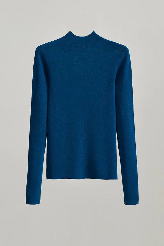 Fibflx Women's 100 Merino Wool Seamless Knit Mock Neck Sweater