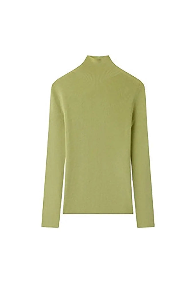 100 Merino Wool Seamless Knit Mock Neck Sweater Fibflx