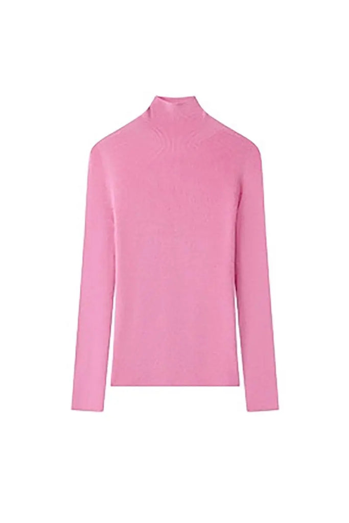 100 Merino Wool Seamless Knit Mock Neck Sweater Fibflx