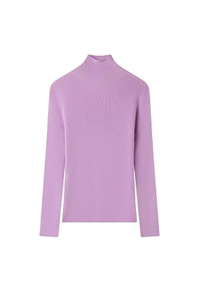 100 Merino Wool Seamless Knit Mock Neck Sweater Fibflx