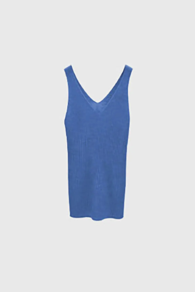 100 Merino Wool Seamless Knit Tank Top M / Clear Blue / 100% Merino Wool Fibflx