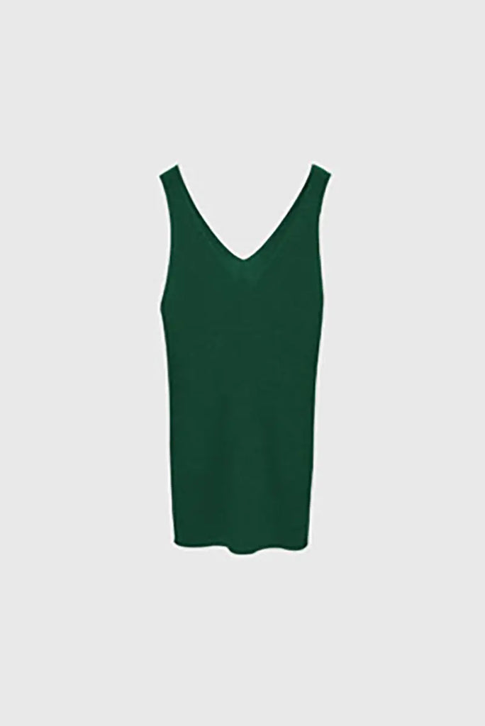 100 Merino Wool Seamless Knit Tank Top M / Glass Green / 100% Merino Wool Fibflx