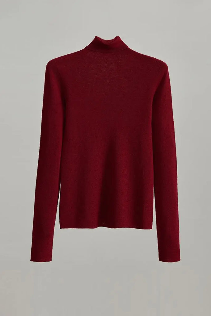 Fibflx Women's 100 Merino Wool Seamless Knit Turtle Neck Sweater