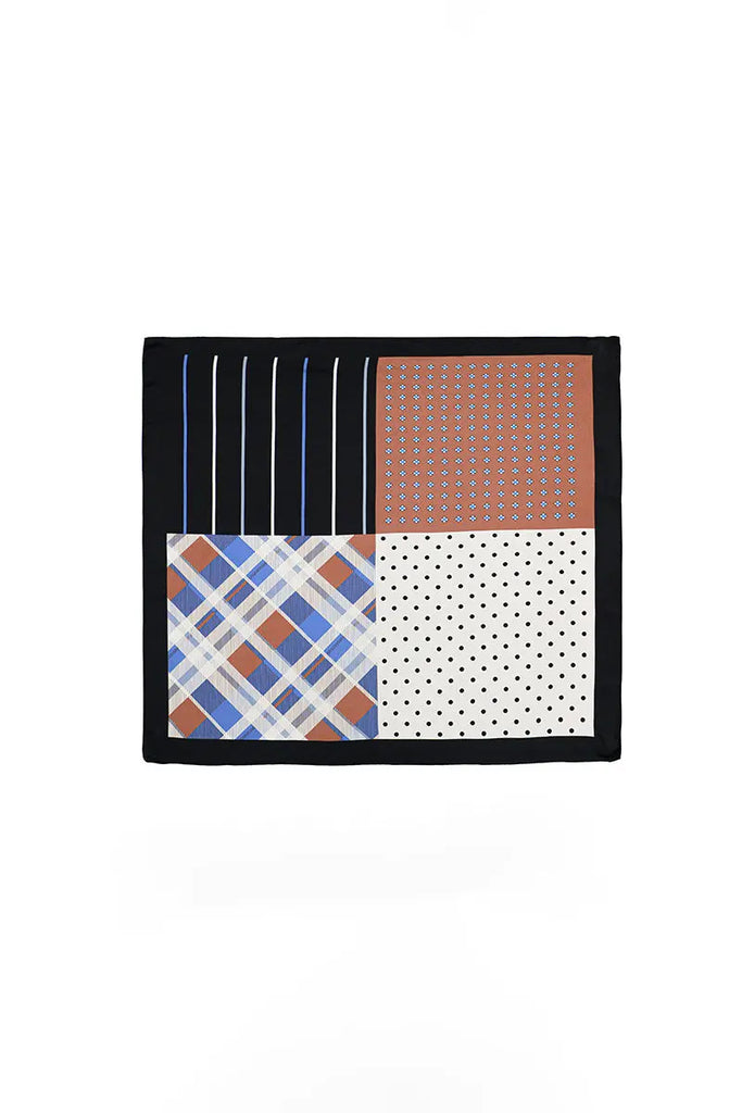 100 Mulberry Silk Square Scarf in Patchwork - Fibflx