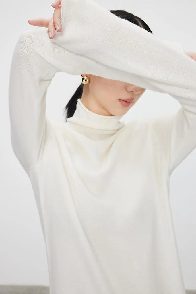 Fibflx Women's 100 Wool Long Sleeve Crewneck Maxi Sweater Dress