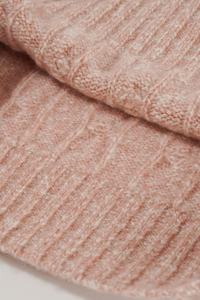 100% Cashmere Marled Slub Cable Crewneck Sweater  Fibflx