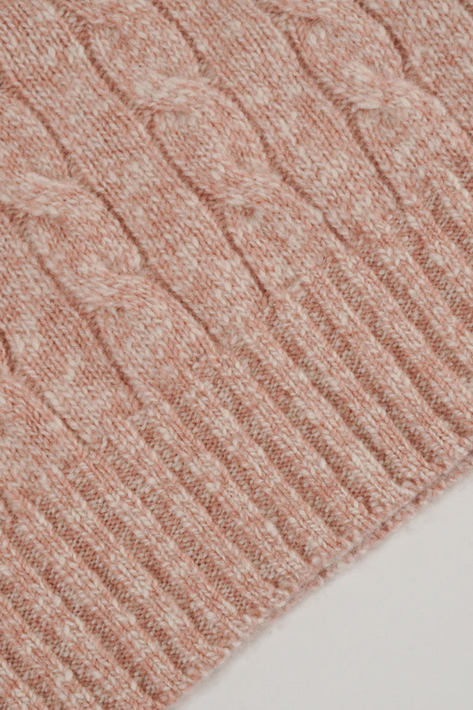 100% Cashmere Marled Slub Cable Crewneck Sweater  Fibflx